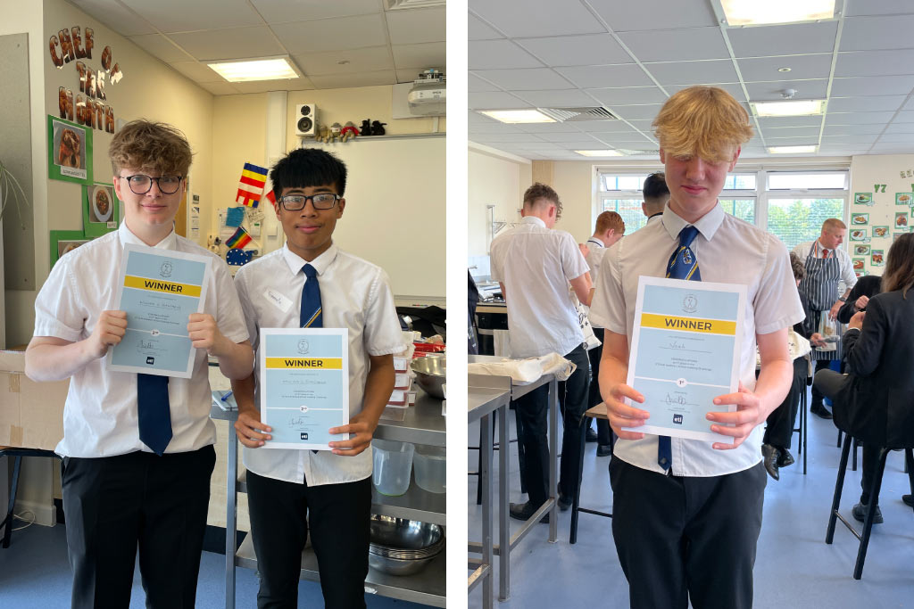 The winning students at the MasterChef-style event
